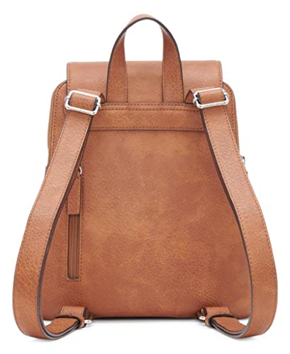 Calvin Klein Women's Reyna Novelty Key Item Flap Backpack, Caramel Mix, One Size