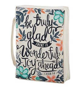 creative brands b2216 faithworks-french press mornings canvas bible cover, 7 x 10-inch, be truly glad