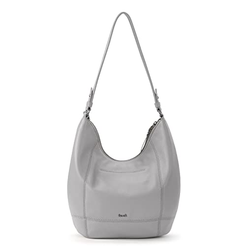 The Sak womens Sequoia Hobo Bag in Leather Soft Slouchy Silhouette Timeless Elevated Design Multifunctional Sustainably Mad, Light Smoke, One Size US