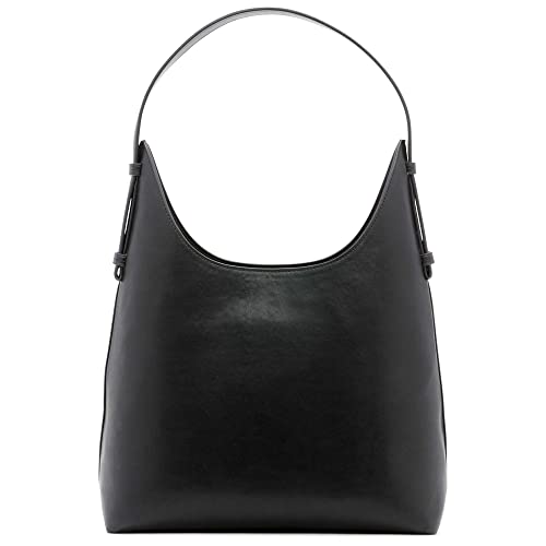 Calvin Klein Zina Triple Compartment Hobo, Black/Silver