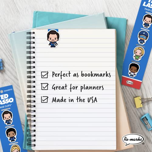 Re-marks “Ted Lasso” Magnetic Bookmarks, Magnetic Page Clips, 2 Sets of 4 Page Clips, 8 Clips Total