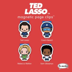 Re-marks “Ted Lasso” Magnetic Bookmarks, Magnetic Page Clips, 2 Sets of 4 Page Clips, 8 Clips Total