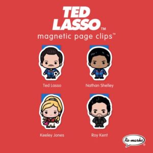 Re-marks “Ted Lasso” Magnetic Bookmarks, Magnetic Page Clips, 2 Sets of 4 Page Clips, 8 Clips Total