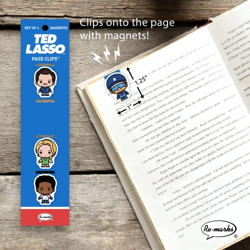 Re-marks “Ted Lasso” Magnetic Bookmarks, Magnetic Page Clips, 2 Sets of 4 Page Clips, 8 Clips Total