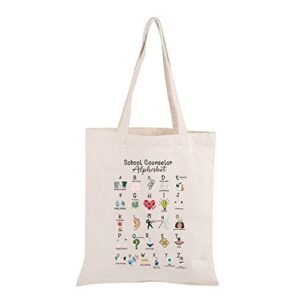 school counselor canvas tote bag school counselor thank you gift shopping bag for school therapist gift for grad (school counselor tote)