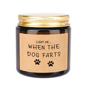 dog mom gifts for women, funny gift candles for birthday mothers day christmas for dog lovers, girlfriend, coworker, lavender scented candle best friend present (4 oz)