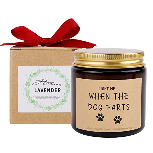 Dog Mom Gifts for Women, Funny Gift Candles for Birthday Mothers Day Christmas for Dog Lovers, Girlfriend, Coworker, Lavender Scented Candle Best Friend Present (4 oz)