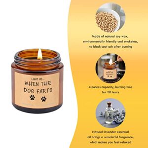 Dog Mom Gifts for Women, Funny Gift Candles for Birthday Mothers Day Christmas for Dog Lovers, Girlfriend, Coworker, Lavender Scented Candle Best Friend Present (4 oz)