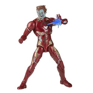marvel legends series mcu disney plus what if zombie iron man action figure 6-inch collectible toy, 4 accessories