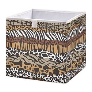 kigai animals print rectangular storage bins – 16x11x7 in large foldable storage basket fabric storage baskes organizer for toys, books, shelves, closet, home decor
