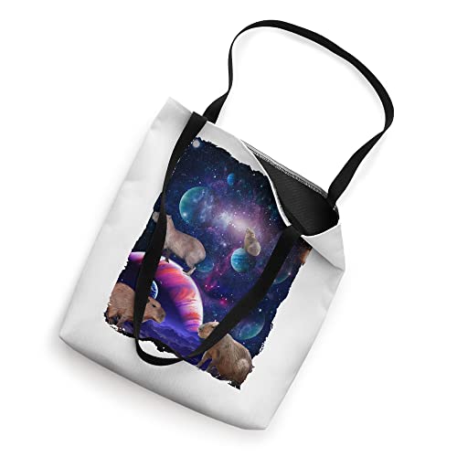 Funny Capybara Galaxy Stars Wild Animal Universe Capybara Tote Bag