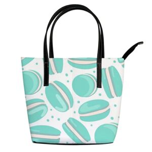 fashionable women’s handbag tote bag, mint macaroonprinted shoulder bag is light and durable