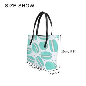 Fashionable women's handbag tote bag, Mint Macaroonprinted shoulder bag is light and durable