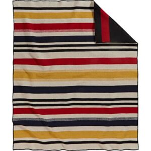 pendleton wool carrier with throw boulder stripe one size