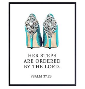 glam christian gifts for women – religious wall decor – bible verses wall decor- holy scriptures wall art – spiritual gifts- inspirational quotes – light blue – catholic gifts women – god wall decor
