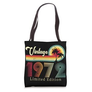 vintage 1972 birthday on the beach 51th tote bag