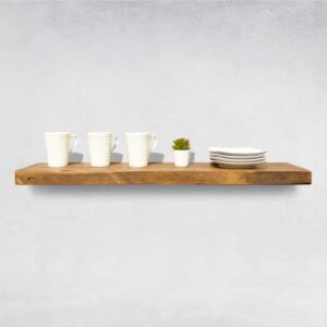 urbandi, rustic floating shelves, set of 2, hidden bracket, solid wood, heavy duty, wall mounted shelves, (brown, 48wx12d)