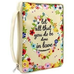 bible case floral bible cover 7 x 10 canvas bag for bible book