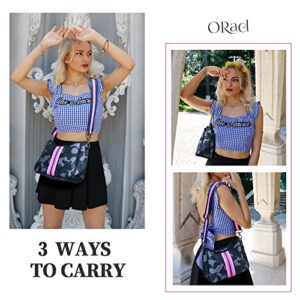 ORAD Small Shoulder Handbag, Neoprene Bag Crossbody Bag for Women Hobo Handbags Womens Crossbody Purse (Blue Camo)