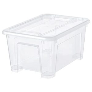 I-K-E-A SAMLA Transparent Storage Box with Lid, Clear 11x7 ¾x5 ½ Inches 169 oz
