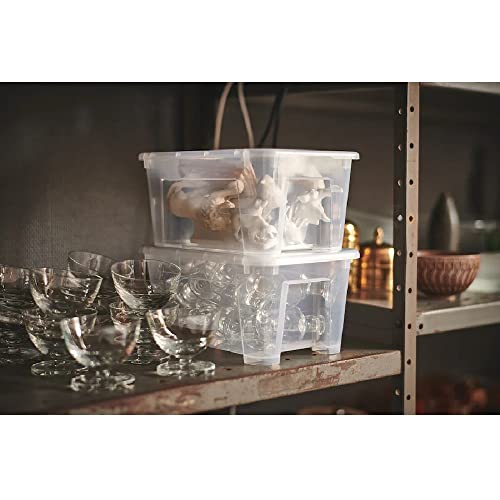 I-K-E-A SAMLA Transparent Storage Box with Lid, Clear 11x7 ¾x5 ½ Inches 169 oz