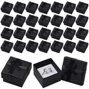 zsxdc 36 pieces jewelry black ring gift box with foam ring earrings pendant box holder black for anniversaries, weddings, birthdays,christmas