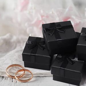 Zsxdc 36 Pieces Jewelry Black Ring Gift Box with Foam Ring Earrings Pendant Box Holder Black for Anniversaries, Weddings, Birthdays,Christmas