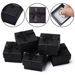 Zsxdc 36 Pieces Jewelry Black Ring Gift Box with Foam Ring Earrings Pendant Box Holder Black for Anniversaries, Weddings, Birthdays,Christmas