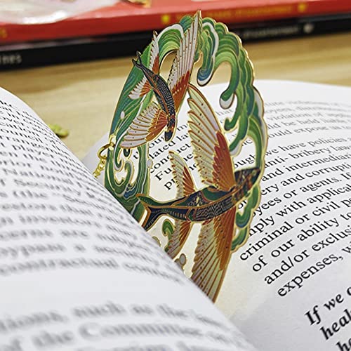 MUSHENJI Metal Bookmark in Marine Style, Cute Bookmarks for Women,Kids,Students,Teachers and Book Lovers, Funny Cool Book Markers (Turtle)