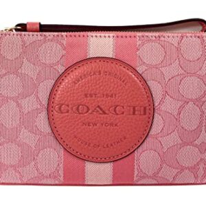 COACH Dempsey Large Corner Zip Wristlet In Signature Jacquard With Stripe Patch (IM/Taffy)