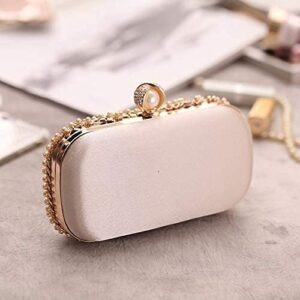 ZHANGOO Bridal Clutch, Party, Dinner or Prom Purse Pearl Evening Bag, Lady Clutch, Party Bag, Suitable for Cheongsam Dress (Color : Gold)