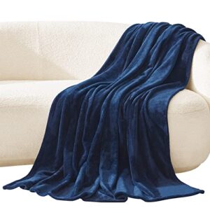 lifewit fleece blanket queen size – ultra soft throw blanket – fuzzy warm cozy plush reversible microfiber flannel blanket for sofa, couch, bed, crib stroller, navy, 90″ x 90″