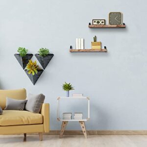 IKJZIZP Rustic Floating Shelves for Wall Decor Wood Wall Shelves for Bedroom Living Room Set of 5 Carbonized Black