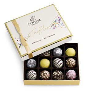 godiva chocolatier birthday truffles assorted chocolate gift box, 12 pc.
