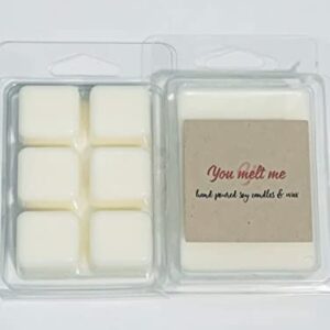Soy Wax Melt- Peppermint with Rose Petals- Super Fragrant- One Bar Six Cubes- Free Surprise Wax Melt Sample with Order (Peppermint w/Rose Petals)