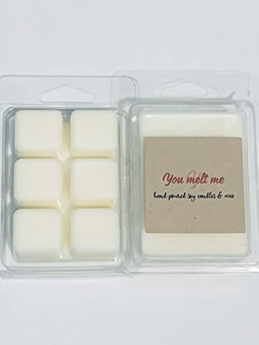 Soy Wax Melt- Peppermint with Rose Petals- Super Fragrant- One Bar Six Cubes- Free Surprise Wax Melt Sample with Order (Peppermint w/Rose Petals)