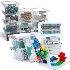 citylife 1.3 qt 10 pack small storage bins & 6 packs small storage bins with lids 3.2 qt plastic storage containers for organizing stackable clear storage boxes