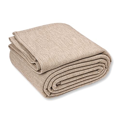 PuTian Merino Wool Blend Blankets - Lightweight, Ultra-Soft, Warm Throw, 59"x 87", Great for Bed, Travel, car, Camping, All Seasons use, Kaki