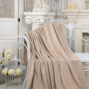 PuTian Merino Wool Blend Blankets - Lightweight, Ultra-Soft, Warm Throw, 59"x 87", Great for Bed, Travel, car, Camping, All Seasons use, Kaki