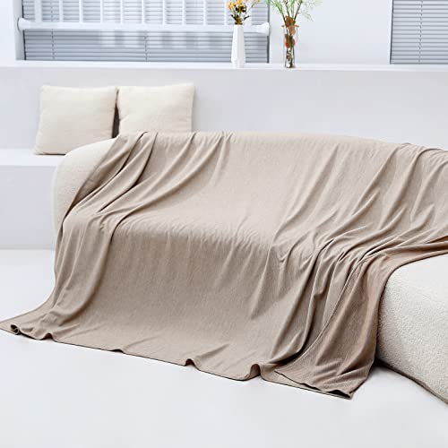 PuTian Merino Wool Blend Blankets - Lightweight, Ultra-Soft, Warm Throw, 59"x 87", Great for Bed, Travel, car, Camping, All Seasons use, Kaki