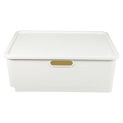 Garneck Plastic Storage Bin Tote Organizing Container with Latching Lid, Great Use for Storing, Stackable and Nestable