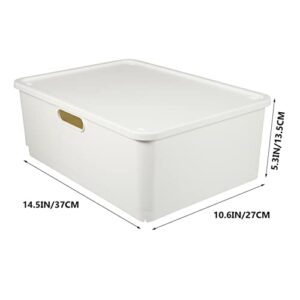 Garneck Plastic Storage Bin Tote Organizing Container with Latching Lid, Great Use for Storing, Stackable and Nestable