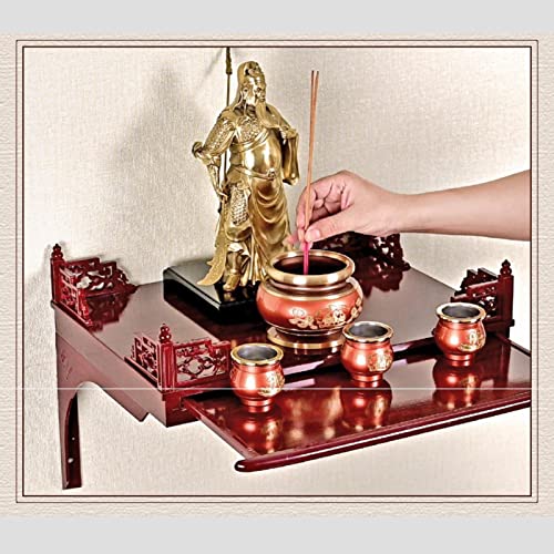 Home Buddhist Altar Shelf Wooden Wall Shelf Item Locker Suitable for Your Spiritual Decorations (A 12#)