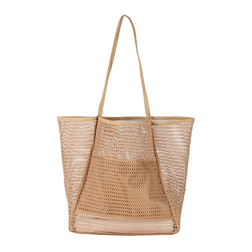 Freie Liebe Beach Tote Bags for Women Mesh Summer Large Shoulder Bag