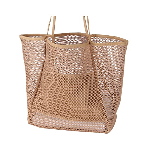 Freie Liebe Beach Tote Bags for Women Mesh Summer Large Shoulder Bag