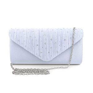 topfive silver evening envelope bag clutch purse shiny sequins for women wedding party prom formal purse