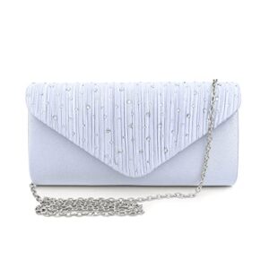 topfive Silver Evening Envelope Bag Clutch Purse Shiny Sequins for Women Wedding Party Prom Formal Purse