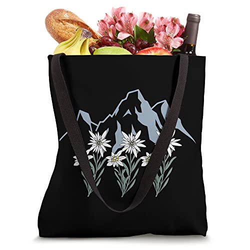 Mountains Switzerland Alps Edelweiss basket alpine flower Tote Bag