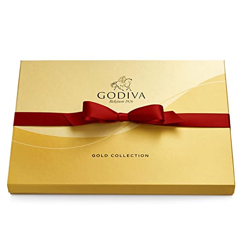 Godiva Chocolatier Holiday Gift Box with Red Ribbon – 36 Piece Assorted Milk, White and Dark Chocolate with Gourmet Fillings - Special Gold Ballotin Gift for Chocolate Lovers