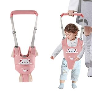 huifen baby walker for girls, adjustable baby walking harness with detachable crotch handheld baby walker helper learn to walk （9-24 month) (pink)